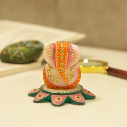 Marble Ganesh on Lotus