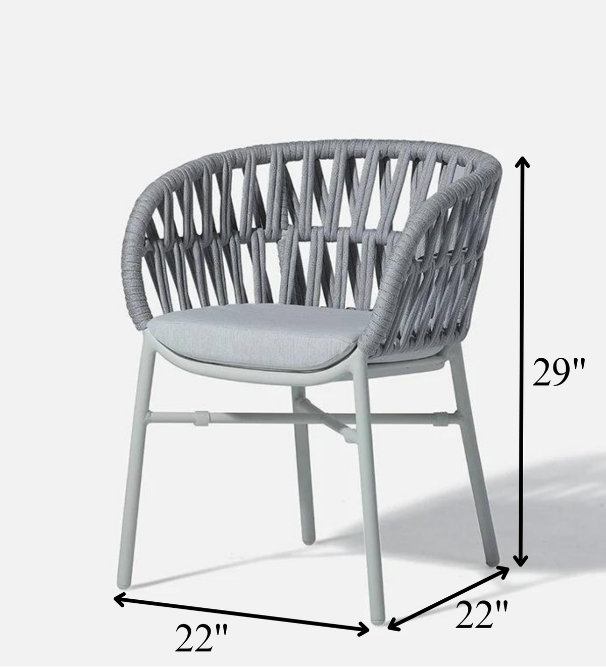 Outdoor Wicker Rope Armchair with Cushioned Seat – Patio & Garden Chair