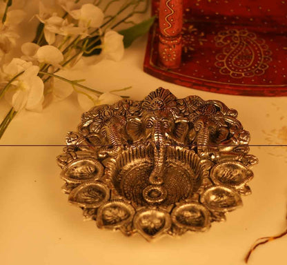 Shri Ganesh Design Akhand Jyot — Handcrafted Continuous Flame Oil Lamp
