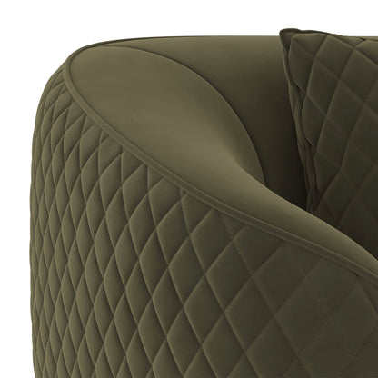 Modern Quilted 3-Seater Sofa with Channel-Tufted Seat & Cushions
