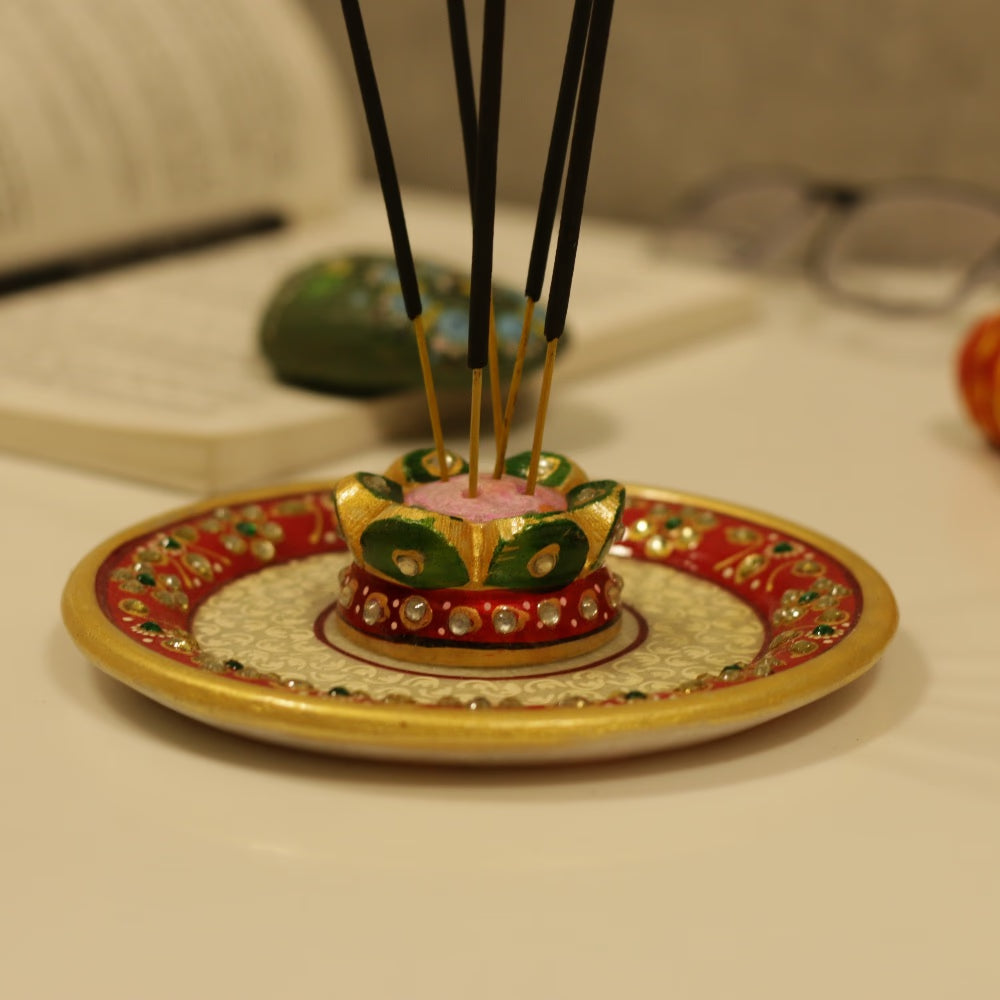 Marble Round Agarbatti Stand