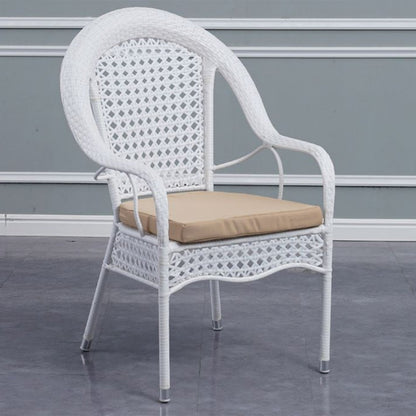 Outdoor Wicker Patio Dining Set with 4 Chairs & Round Glass Table – 5 Piece