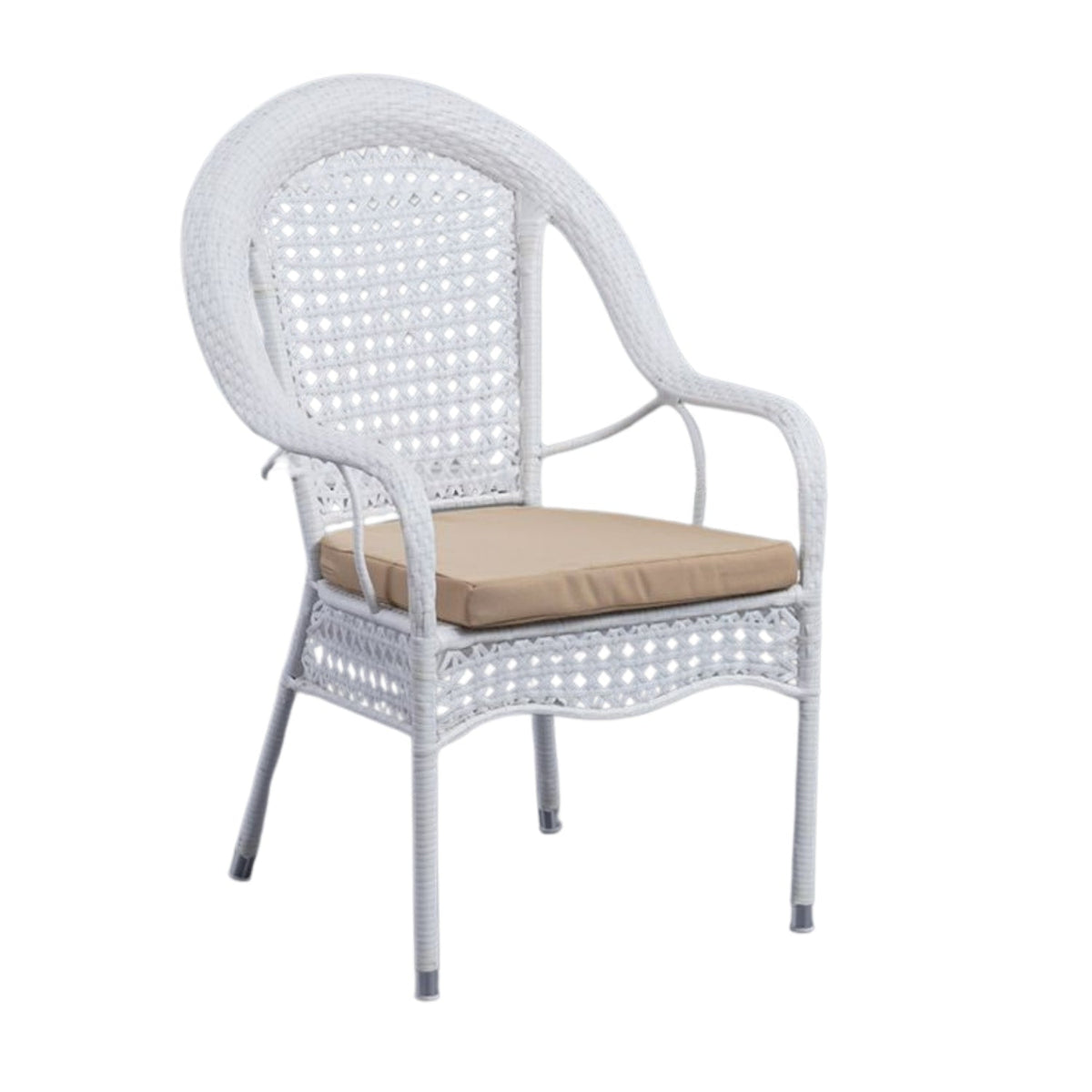 Outdoor Wicker Patio Dining Set with 4 Chairs & Round Glass Table – 5 Piece