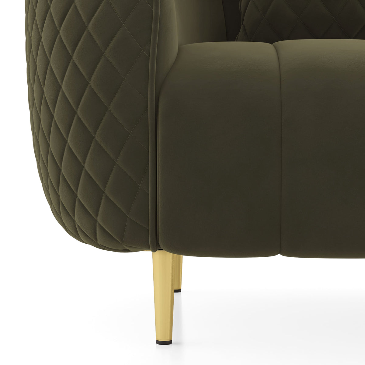 Modern Quilted 3-Seater Sofa with Channel-Tufted Seat & Cushions