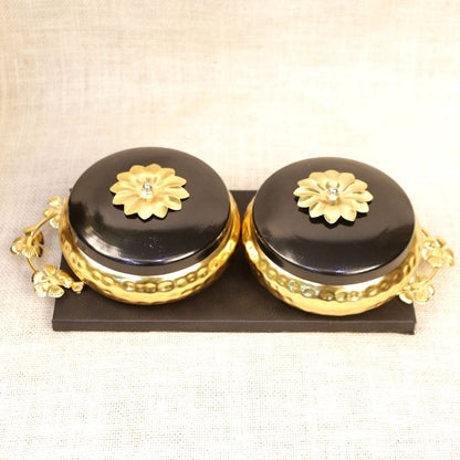 Black Tray Set – Handcrafted Decorative Serving Set