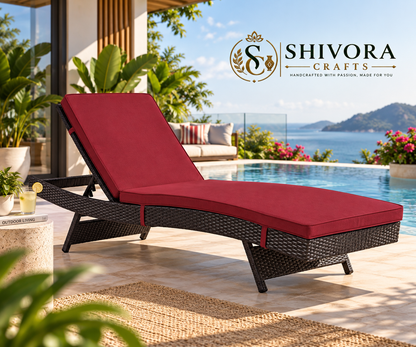 Luxury Outdoor Adjustable Chaise Lounge with Woven Frame