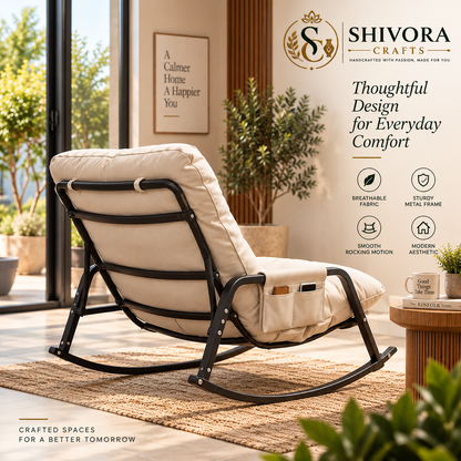 Outdoor Rocking Lounge Chair – Cushioned Reclining Patio Chair