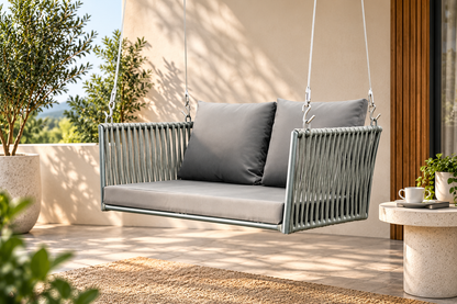 Woven Hanging Swing Chair – Outdoor Rope Hammock Loveseat