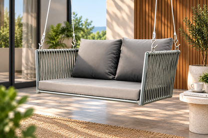 Woven Hanging Swing Chair – Outdoor Rope Hammock Loveseat