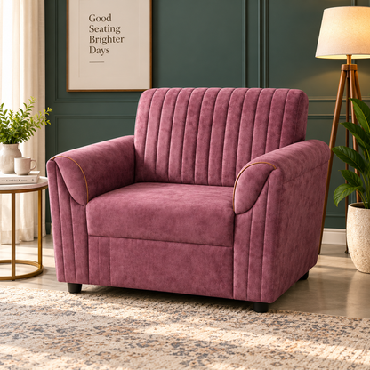 Modern Vertical Channel Tufted Armchair – Upholstered Accent Lounge Chair