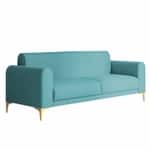 Modern 3-Seater Sofa with Channel-Tufted Back & Metal Legs