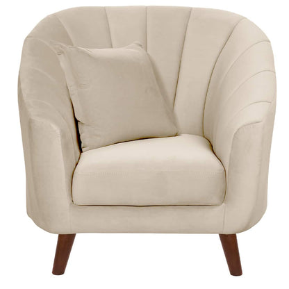 Modern Curved Barrel Accent Armchair