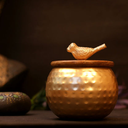 Handcrafted Iron Matki with Bird Cap – Decorative Metal Accent for Home Décor & Gifting