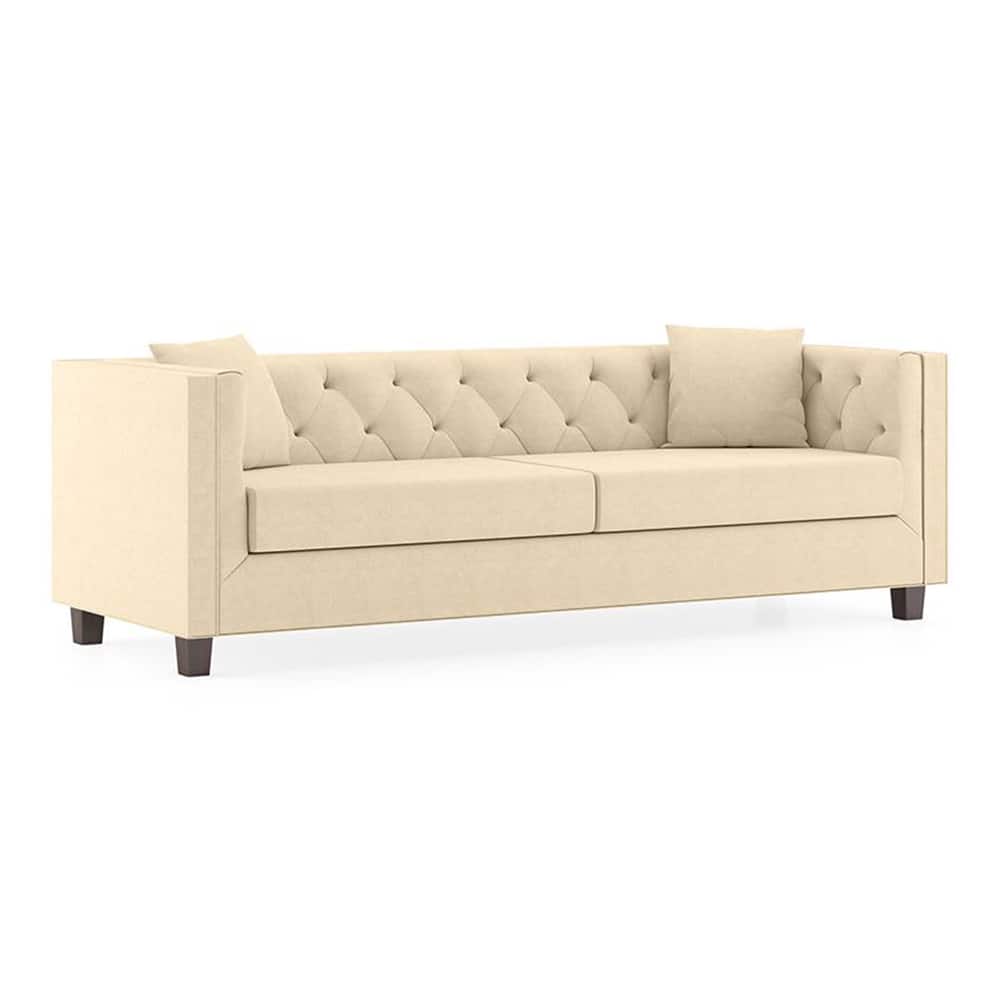 Modern 3-Seater Tufted Sofa with Rolled Arms-Shivora Crafts