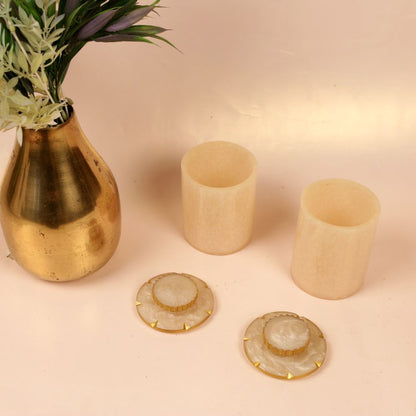 White Jaar Resin – Handcrafted Decorative Storage Jar