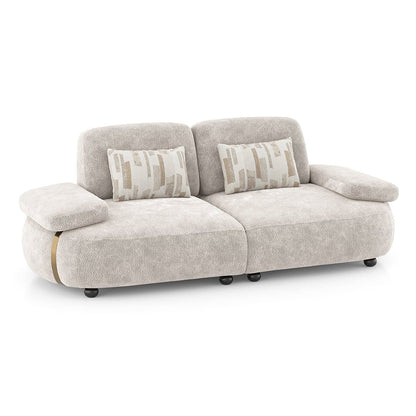 Modern 3-Seater Fabric Sofa with Cushioned Backrest