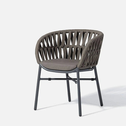 Outdoor Wicker Rope Armchair with Cushioned Seat – Patio & Garden Chair