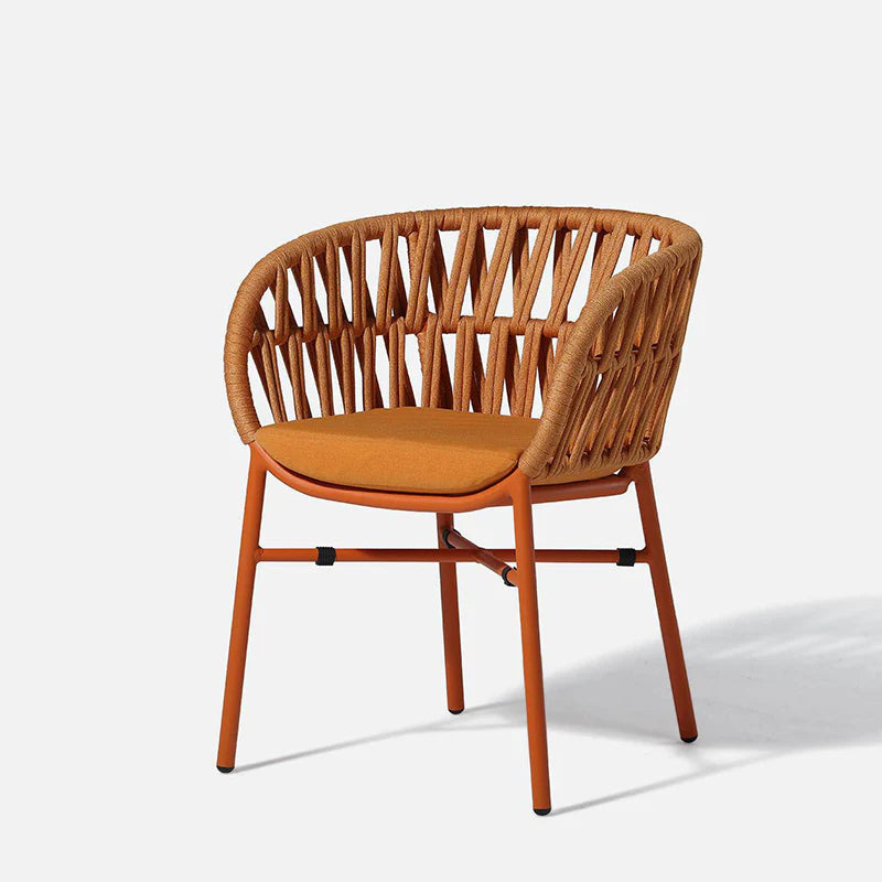 Outdoor Wicker Rope Armchair with Cushioned Seat – Patio & Garden Chair