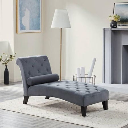 Modern Tufted Chaise Lounge Chair – Upholstered Reclining Accent Seat-Shivora Crafts